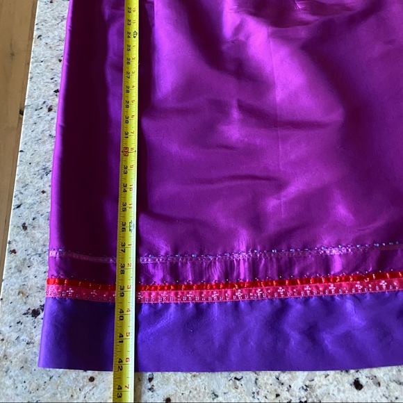 Vintage Jillian Jones Purple Silk Beaded Cocktail Dress Sleeveless Zip Back - Picture 12 of 13